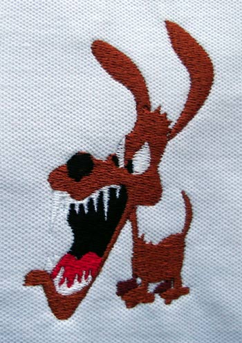 Embroidery Designs For Jackets. Angry Dog Embroidery Design