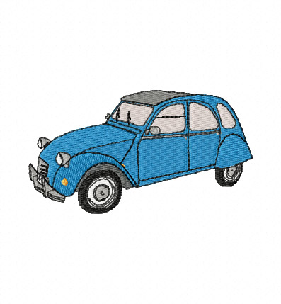 2CV 1 Colour Embroidery Design - Click Image to Close