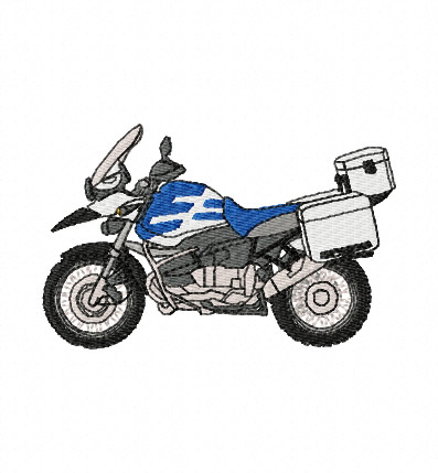 BMW R1150 GS Blue White Embroidery Design - Click Image to Close