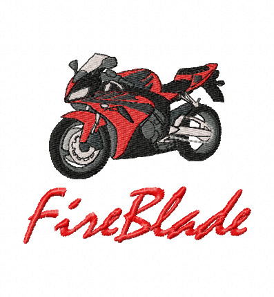 Honda CBR1000-RR Fireblade Wording Embroidery Design