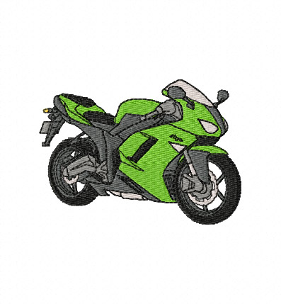 Kawasaki ZX-6R Ninja Embroidery Design