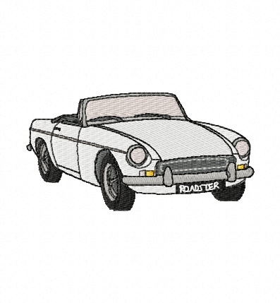 MG B Roadster Chrome Bumper Embroidery Design