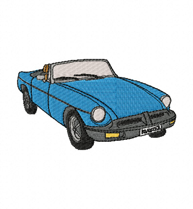 MG B Roadster Rubber Bumper Embroidery Design MG B Roadster Rubber Bumper Embroidery Design