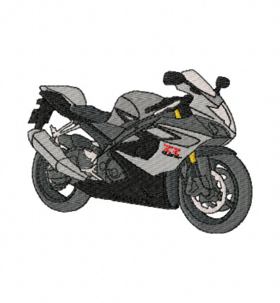 Suzuki GSX-R Silver Black Embroidery Design