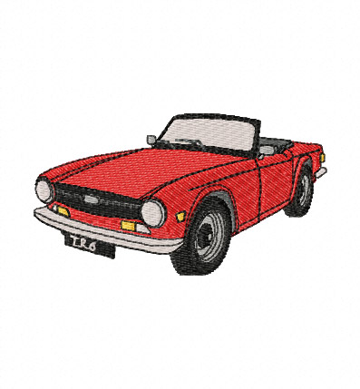Triumph TR6 Embroidery Design Triumph TR6 Embroidery Design