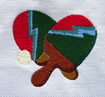 Table Tennis Embroidery Design