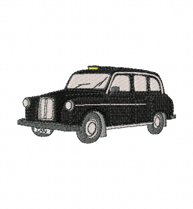 Black Taxi Cab Embroidery Design - Click Image to Close