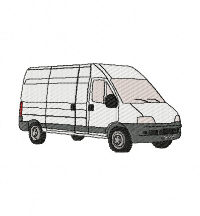 Courier Van Driver Embroidery Design